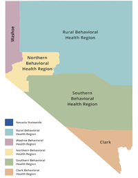 Map of Nevada Behavioral Health Regions